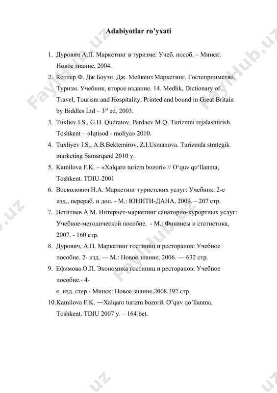 turistlar ehtiyoji o‘rganish va qondirish jarayonlari - Page 4