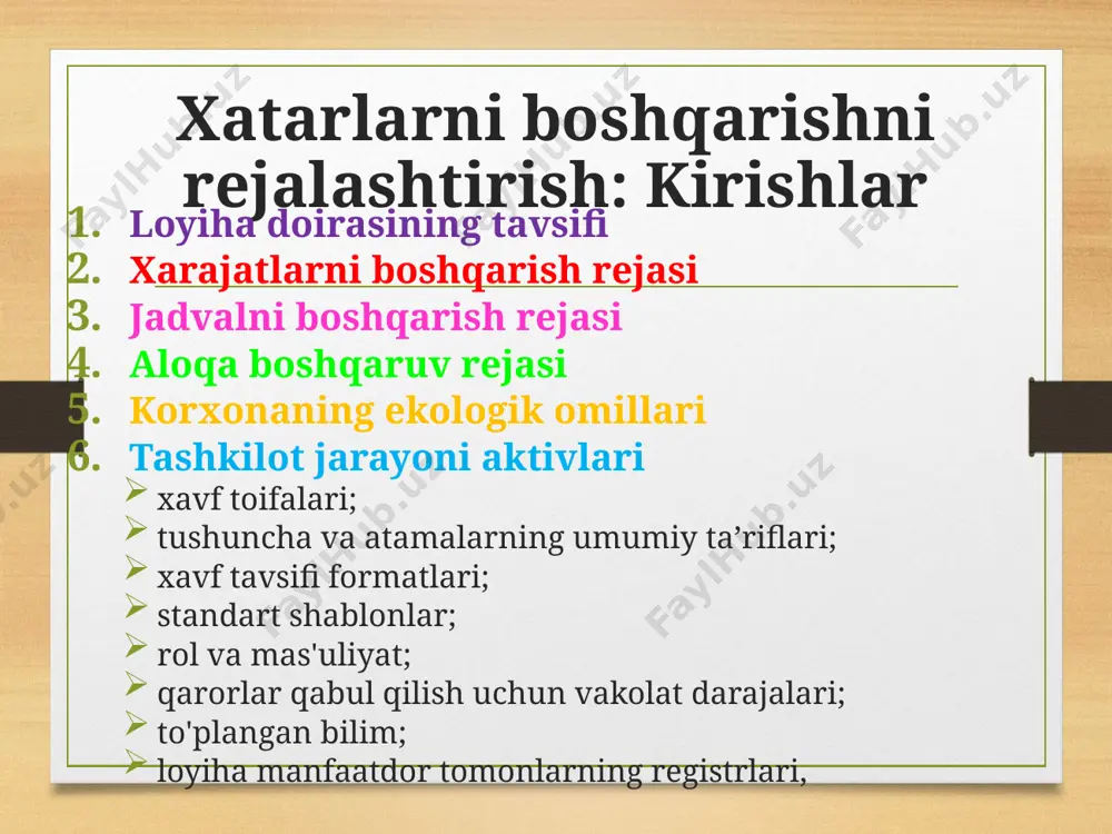 risklarni boshqarish jarayonlari - Page 5