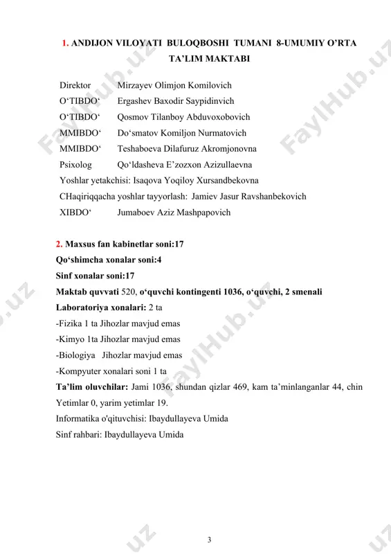 ‘rganishning tayanch darajasi umumiy o‘rta ta’lim maktablarining informatika va axborot texnologiyalari fani chuqur o‘rganiladigan sinflar va ixtisoslashtirilgan maktablarning 9-sinf bitiruvchilari a2+ informatika va axborot texnologiya fanini o‘rganishning kuchaytirilgan tayanch darajasi o‘rta maxsus va kasb-hunar ta’limi akademik litsey va kasb-hunar kollejlari bitiruvchilari b1 informatika va axborot texnologiya fanini o‘rganishning umumiy darajasi informatika va axborot texnologiyalarga ixtisoslashtirilgan akademik litseylar, kasb​hunar kollejlari bitiruvchilari b1+ informatika va axborot texnologiya fanini kuchaytirilgan umumiy darajasi 4. o‘zbekiston respublikasi xalq ta’limi vazirining 2020-yil 25-fevraldagi , 52-sonli buyrug‘iga 1-ilova umumiy o‘rta ta’lim maktablari uchun 2020-2021-o‘quv yiliga mo‘ljallangan tayanch o‘quv reja t/r fan yo‘nalishlari va haftalik o‘quv soatlari (sinflar kesimida) haftalik umumiv nomlari i ii iii iv v vi vii viii ix x xi soat i. filologiya fanlari 10 11 11 11 11 11 10 10 10 9 9 113 1 ona tili va adabiyot 8 7 7 7 5 5 4 4 4 3 3 57 2 0‘zbek …