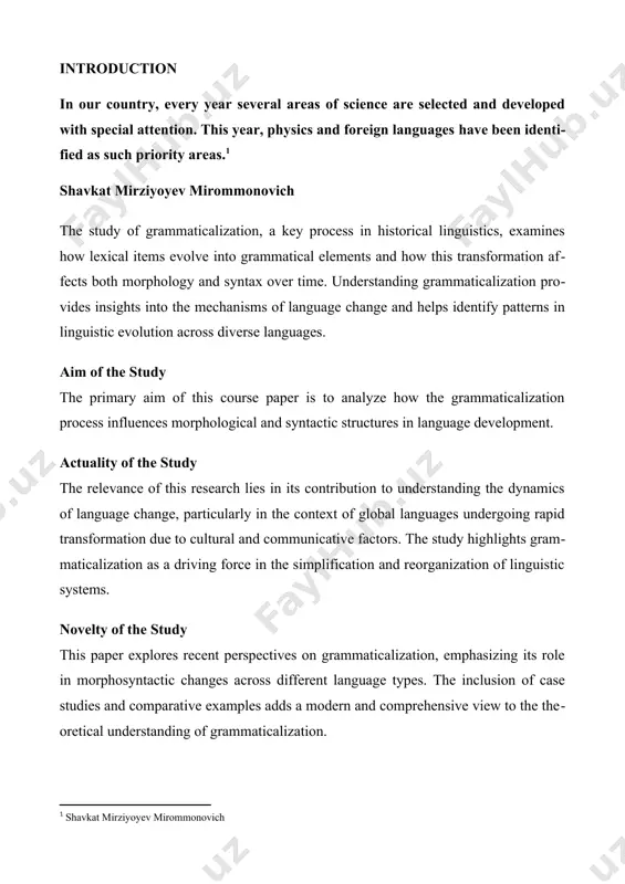 along a cline from less to more grammatical. synchronically, linguistic items can be characterized as more or less grammaticalized at a particular point of time. as a linguistic framework, grammaticalization theory relies on the interaction of pragmatic, semantic, syntactic, and phonological mechanisms, which conform to a complex process of coding and organization of language. during the last two decades, the amount of research within the framework of grammaticalization has increased enormously. numerous books and articles have been published and conferences are held regularly on the topic. several collective works (pagliuca, 1994; giacalone ramat and hopper, 1998), conference volumes (traugott and heine, 1991; wischer and diewald, 2002; fischer et al., 2004), and even a world lexicon of grammaticalization (heine and kuteva, 2002) have appeared. among the topics that attract particular attention today are theoretical and terminological questions concerning the relationship between grammaticalization, lexicalization, and the problem of unidirectionality; the role of …