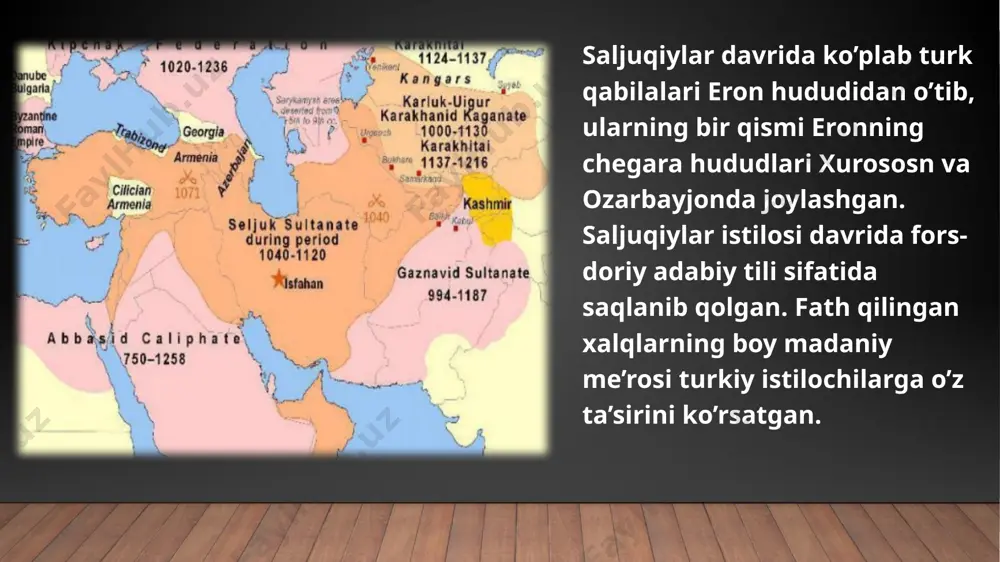 adaniyati, rivojlangan hunarmandchilik va yirik shaharlari bo’lgan eron ustidan mo’g’ullar hukmronligi o’rnatilishi, mahalliy ishlab chiqarish kuchlarining inqiroziga sabab bo’lgan. istilochi mo’g’ullar chorvador bo’lishgani sababli zabt etilgan dehqonchilik yerlarini yaylovlarga aylantirishgan. mo’gullar istilosi natijasida minglab hunarmand va dehqonlar qulga aylantirilgan. hunarmandchilikda qul mehnatidan foydalanishning tiklanishi hunarmandchilikning tanazzuliga olib kelgan. janubiy eronning ayrim shaharlarida omon qolgan erkin hunarmandlar uyushmalari og’ir va qashshoqlashtiruvchi soliqlarni to’laganlar. istilo natijasida eronda ishlab chiqarish jarayoni tanazzulga yuz tutgan. iqtisodiy inqiroz, xalq noroziligining kuchayishi natijasida hukmron tabaqa va elxonlar islohotlar o’tkazish zarurligini anglashgan. islohot uchun urunishlar yettinchi elxon g’azonxon ( 1295-1304 ) va uning vaziri rashid ad-din asosiy etiborni davlatni markazlashtirishga va soliq tizimini tartibga solishga qaratganlar. rashid ad-din g’azonxon ( 1295-1304 ) g’azonxon islom dinini qabul qilib, mavjud cherkov va yahudiylik ibodatxonalarini buzib tashlash to’g’risida farmon chiqargan. islom yana davlat diniga aylangan. aholini ishlatishni soddalashtirish va xazinaga doimiy tushumni ta’minlash uchun 1304-yilda qat’iy belgilangan soliqlarni joriy etish …