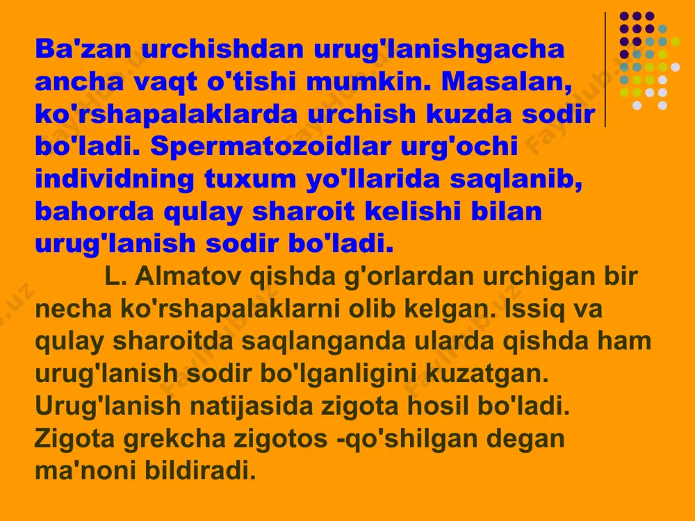 urug’lanish, urchish, otalanish jarayonlarining muxim xususiyatlari - Page 3
