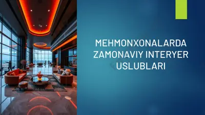 mehmonxonalarda zamonaviy interyer uslublari — PPTX