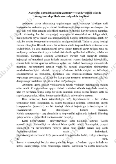 axborotni qayta ishlash — DOC