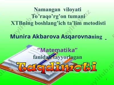 matematika fanidan misol — PPT