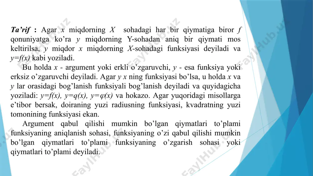 funksiyaning berilish usullari - Page 5