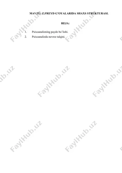 zigmund freyd: ilmiy - biografik ocherk — DOCX