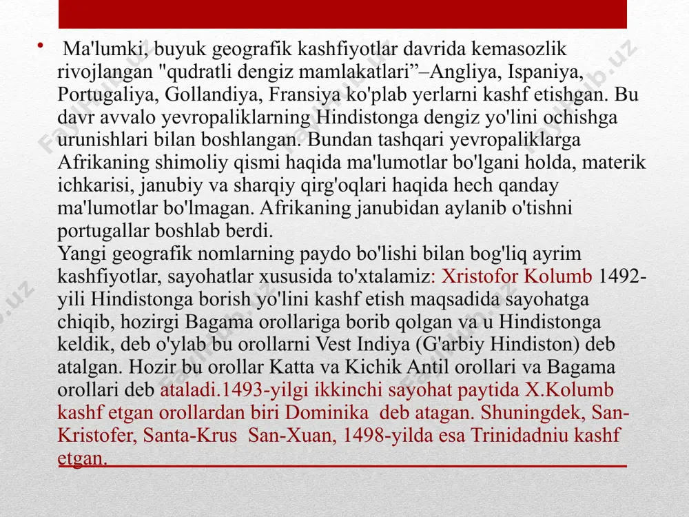 dastlab gollandcha nomlar paydo bo'la boshladi. derk xartog va piter nayt orollari–shu yerlarni kashf etgan golland dengizchilari nomi bilan, luven burni va arnemlend yarim oroli gollandiya kemalari–«luven» hamda «arnem» sharafiga qo'yilgan. avstraliyaning janubiy qismini va eng yirik orolini kashf etgan abel tasman sharafiga tasmaniya oroli deb atalgan. mashhur dengizchi flinders sharafiga avstraliyadagi orol, daryo, tog' nomlari atalgan. ingliz sayyohi jon eyr avstraliya materigini g'arbdan sharqqa kesib o'tib, atroflicha o'rgangan. uning sharafiga maunt–eyr tog'i, eyr yarim oroli, eyr-nort ko'li, eyr daryosi deb nomlangan. abel tasman va jon eyr avstraliya janubida kenguru oroli ham bor. hozirgi avstraliyada bayron burni, york burni, bass bo'g'ozi, myorchison, de-grey, mitchell, gregori daryolari, uels ko'li, sentral-maunt-styuart va ogastes tog'lari, viktoriya daryosi (qirolicha viktoriya sharafiga) makdonell (gubernator) tog'i mashhur kishilar, materikni tadqiq etgan va o'rgangan sayyohlar nomiga qo'yilgan. avstraliiya poytaxti–kanberra aborigenlar tilida «ikkita o'xshash balandlik» degan ma'noni beradi. haqiqatdan ham shahar ikki balandlik (qir)da joylashgan. avstraliyada ayrim aborigencha …