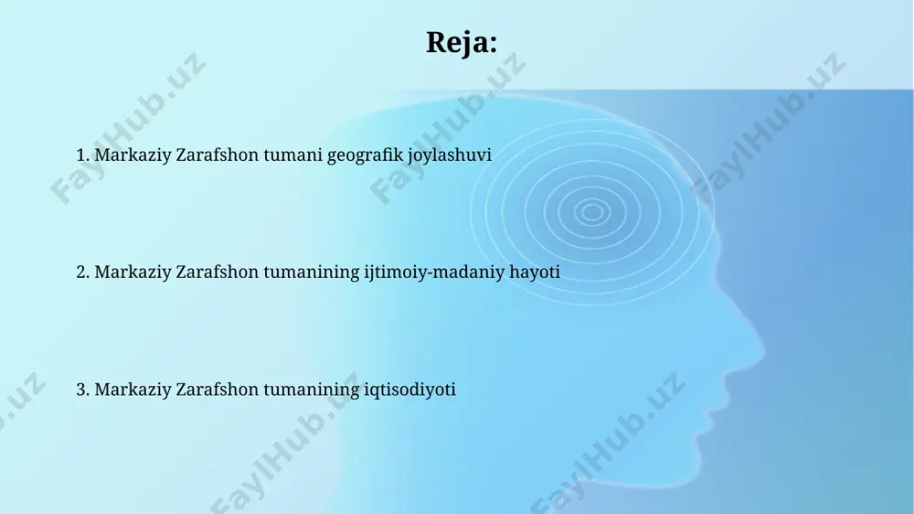 , jumladan, qadimgi shahar xarobalari va qal’alar mavjud boʻlib, ular miloddan avvalgi davrlarga oid boy madaniy merosni aks ettiradi. tuman hududida 200 dan ziyod xalq amaliy san’ati namunalari, xususan, kulolchilik, toʻqimachilik va zargarlik buyumlari saqlanib qolgan boʻlib, bu boy an’analarni namoyish etadi. markaziy zarafshon tumanining tarixi xix asrning ikkinchi yarmida, rossiya imperiyasi tomonidan buxoro amirligi bo'ysundirilgandan so'ng, markaziy zarafshon mintaqasi ma'muriy jihatdan qayta tashkil etildi va yangi tumanlar, jumladan, hozirgi tumanning prototipi tashkil topdi. markaziy zarafshon tumanining hududidagi qadimiy aholi punktlari miloddan avvalgi 1-ming yillikka oid arxeologik topilmalar bilan tasdiqlangan bo'lib, ular eramizdan avvalgi 200 yildan 500 yilgacha bo'lgan davrga mansub madaniy qatlamlarni o'z ichiga oladi. markaziy zarafshon tumanining infratuzilmasi markaziy zarafshon tumanida 30 dan ortiq kilometr avtomobil yollari ta'mirlanib, zamonaviy standartlarga moslashtirilgan, bu esa transport infratuzilmasini yaxshilashga xizmat qiladi. markaziy zarafshon tumanida internet tarmog'ining qamrov darajasi 90% dan oshgan bo'lib, bu esa raqamli iqtisodiyot rivojiga turtki beradi va aholining …
