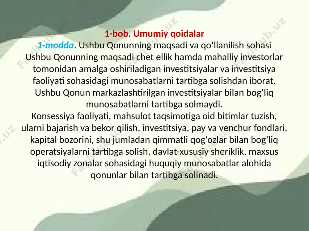 o'zbekiston respublikasining investitsiya to'g'risidagi qonunlari - Page 3