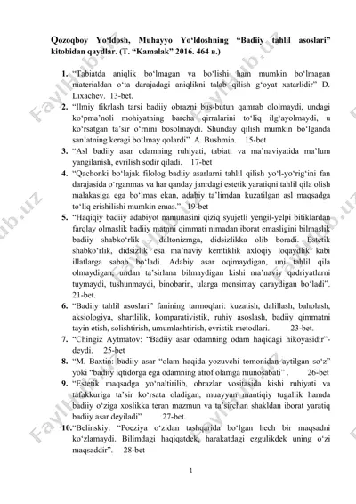 badiiy tahlil asoslari — DOCX