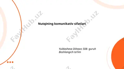 nutqining komunikativ sifatlari — PPTX