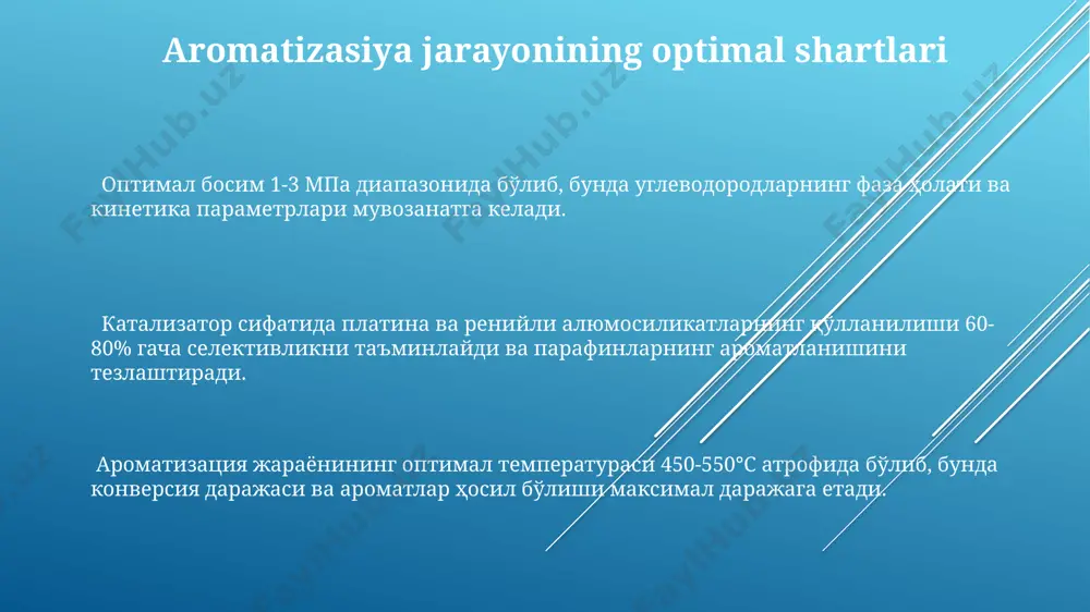 neft tarkibidagi parafinlarni (c6-c8) aromatlash reaksiyasi - Page 3