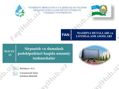 mashina detallari va loyihalash asoslari — PPTX