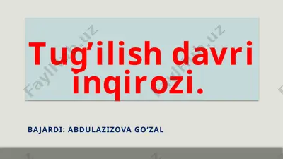 tug'ilish davri inqirozi — PPT