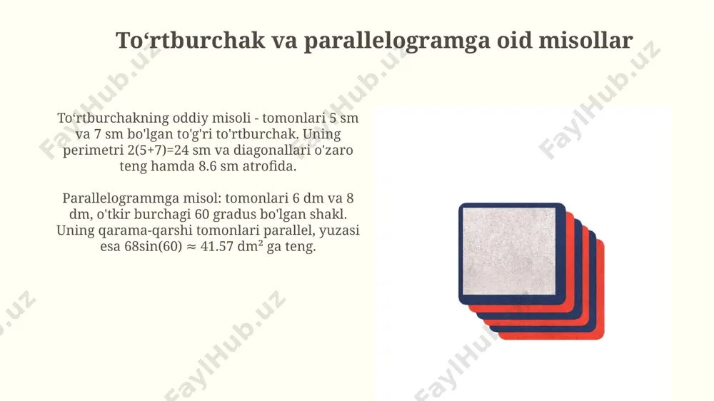 toʻrtburchak va parallelogram - Page 3