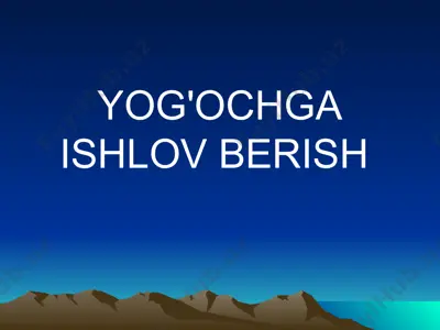 yog'ochga ishlov berish — PPT