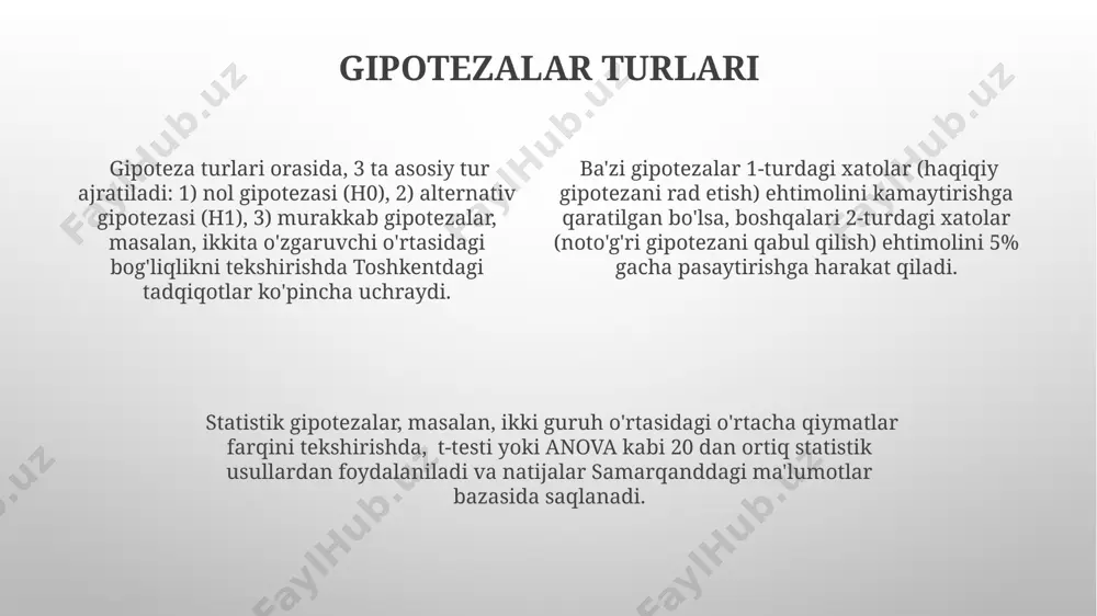 ikki yoki undan ortiq mantiqiy qiymatlarni birlashtirib, natijada "to'g'ri" yoki "xato" qiymatini beradi; masalan, 2 ta bayonotning kamida bittasi to'g'ri bo'lsa, natija "to'g'ri" bo'ladi, aks holda "xato" bo'ladi. bu boole algebrasi va raqamli mantiqda keng qo'llaniladi. disjunksiya operatsiyasi, venn diagrammalarida 2 to'plamning birlashmasi sifatida ko'rsatilishi mumkin; masalan, agar a to'plami 5 elementdan, b to'plami 3 elementdan iborat bo'lsa va ularning kesishmasi 1 element bo'lsa, aub to'plami 7 elementdan iborat bo'ladi disjunksiya ("or" operatori) dasturlash tillarida shartli operatorlarni yaratishda qo'llaniladi; masalan, agar foydalanuvchi 18 yoshdan katta yoki toshkent shahrida ro'yxatdan o'tgan bo'lsa, dastur ma'lum bir harakatni bajaradi. bu 3-avlod dasturlash tillarining asosiy qismlaridan biridir. xulosa disjunktiv xulosalar mantiqiy operatsiyalarni 3 ta variantli tanlov bilan qo'llash orqali samarqanddagi 100 ta respondent orasida o'tkazilgan so'rov natijalarini umumlashtirishda muhim rol o'ynaydi. xulosa qilish jarayonida 2 dan ortiq gipotezani birlashtirish, 5 ta faktni tahlil qilish orqali toshkent shahrida o'tkazilgan tadqiqot natijalariga asoslangan xulosalar chiqarish mumkin. …