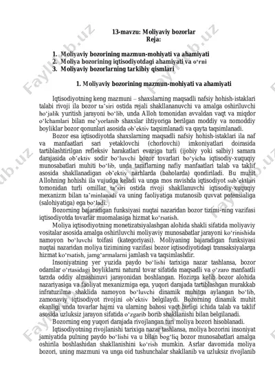 moliyaviy bozorlar — PDF
