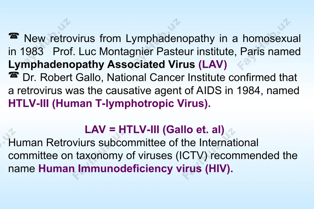 l as specific tests for hiv. a. immunological tests. the following parameters help to establish the immunodeficiency in hiv infection: l. total leucocyte and lymphocyte count to demonstrate leucopenia and a lymphocyte count usually below 2,000 /c.mm. 2. t cell subset assays. absolute t4 cell count will be usually less than 200/c.mm. t4: t8 cell ratio is reversed. 3. platelet count will show thrombocytopenia. 4. raised igg and iga levels. 5. diminished cmi as indicated by skin tests. 6. lymph node biopsy showing profound abnormalities. b. specific tests for hiv infection. these include demonstration of hiv antigens and antibodies and isolation of the virus. i. antigen detection. the time course of appearance of detectable antigens and antibodies after нv infection is generally as follows: following a single massive infection, as by blood transfusion, the virus antigens (p24) may be detectable in blood after about two weeks. igm antibodies appear in …