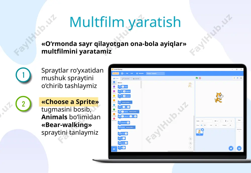 scratch muhitida sodda multfilmlar yaratish - Page 3