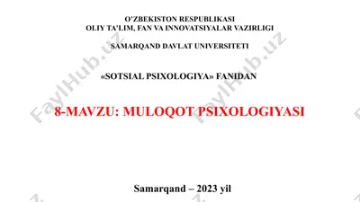 muloqot psixologiyasi — PPTX