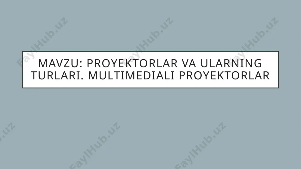 gan nur manbalari, led, lazer yoki lampalar, tasvir sifatini va ranglarni aniqligini belgilaydi, har biri o'ziga xos xususiyatlarga ega. interaktiv texnologiya zamonaviy proyektorlar interaktiv imkoniyatlar bilan ta'minlanmoqda, bu esa foydalanuvchilarni aktiv ravishda taqdimot jarayoniga jalb qilish imkonini beradi. proyektorlar turlari: lcd, dlp va led texnologiyalari o'rtasidagi farqlar. lcd texnologiyasi lcd proyektorlar, suyuq kristallar orqali tasvir yaratadi. ular yaxshi ranglar va kontrast taqdim etadi, lekin yorug'lik kuchi kam bo'lishi mumkin. dlp texnologiyasi dlp proyektorlar, mikro-mirroslar yordamida tasvirni quradi. ular yuqori yorug'lik kuchi va sifatli tasvirlar bilan mashhur, lekin ranglar biroz kamroq jonli bo'lishi mumkin. led texnologiyasi led proyektorlar, diodlar yordamida yoritiladi. ular energiya tejovchi, uzoq umr ko'rishga ega, lekin narxi boshqa turlarga nisbatan yuqoriroq bo'lishi mumkin. taqqoslash lcd, dlp va led proyektorlarning har biri o'ziga xos afzalliklari va kamchiliklariga ega. tanlov maqsadga qarab amalga oshirilishi kerak. multimedia proyektorlar: ta'lim jarayonidagi roli va ahamiyati. 01 multimedia proyektorlar va ta'lim multimedia proyektorlar ta'lim …