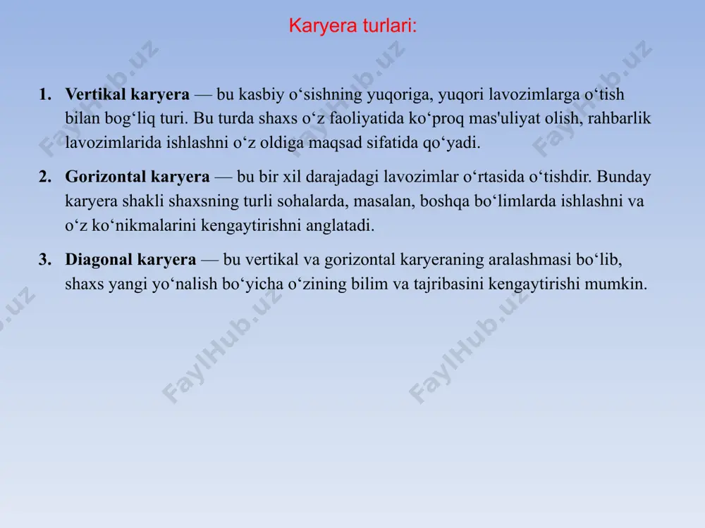 karyera. shaxsning kasb mahoratidagi yuksalishi - Page 5