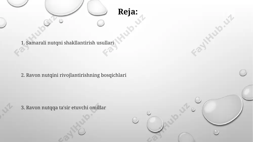 xshilash mumkin. nutqni rivojlantirishda faol tinglash va tushunish koʻnikmalarini oshirish uchun 5-7 yoshli bolalarga moʻljallangan oʻyinlar va mashqlarni qoʻllash samarali natijalar beradi. tinglash va tushunish koʻnikmalarini baholaydigan testlarning ishonchliligi va haqiqiyligini aniqlashda psixometrik koʻrsatkichlar, masalan, cronbach alfa koeffitsienti, muhim rol oʻynaydi. gap tuzish va hikoya qilish koʻnikmalarini rivojlantirish hikoya qilishda xronologik tartibni saqlash, kamida 3ta asosiy qism (boshlanish, o'rta, oxiri)ni ajratish ko'nikmalarini rivojlantirish kerak. gap tuzishda 5-7 yoshli bolalarda sodda gaplardan murakkab gaplarga o'tish bosqichlarini kuzatish va ularga mos mashqlarni tanlash muhim. bolalarning lug'at boyligini boyitish uchun har kuni kamida 10 ta yangi so'z o'rgatish va ularni gaplarga qo'llash bo'yicha mashqlar bajarish tavsiya etiladi. ravon nutqqa erishish yoʻllari oʻz-oʻzini yozib olish va tahlil qilish orqali nutqdagi 3 ta asosiy kamchilikni aniqlab, ular ustida 2 hafta davomida faol ishlash sezilarli yaxshilanishga olib keladi. ravon nutqni rivojlantirishda kamida 3 oy davom etadigan muntazam mashgʻulotlar, jumladan, 15-20 minutlik kundalik oʻqish va 10 ta …