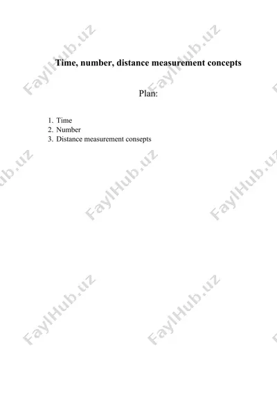 time, number, distance measurement concepts — DOCX