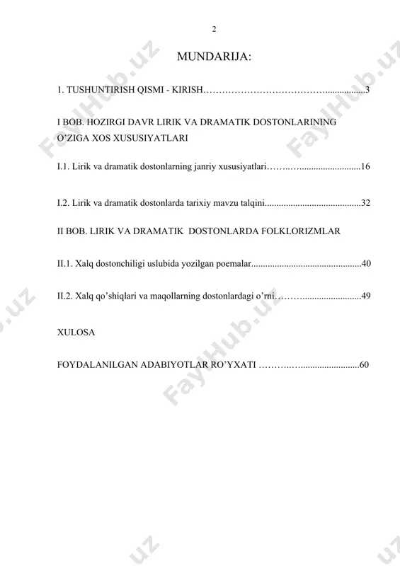 aqqiyot yo’liga tushib olish davri xisoblanadi. bu davrda oybekning “dilbar davr qizi”, “temirchi jo’ra”, “navoiy”, g’. g’ulomning “ko’kan”, h.olimjonning “oygul bilan baxtiyor”, “semurg’ yoki parizod va bunyod”, mirtemirning “suv qizi”, “ajdar”, “farg’ona”, s. jo’raning “zangori gilam”, a. muxtorning “adolat” kabi dostonlari dunyo yuzini ko’rdi. to’g’ri, ulardan ba’zilari (misol uchun g’.g’ulomning “ko’kan”) davr chig’iriqlaridan o’tmagan bo’lsa-da, o’z zamoni uchun go’yat dolzarb mazmun kasb etgan. bunday asarlar hozirda zamonasoz asarlar qatoridan o’rin olgan bo’lsa ham badiiyligi jihatdan yashashda davom etmoqda. xx asrning 60-80 yillari dostonchilik rivojidagi yangi davr hisoblanadi. chunki bu adabiyotimiz maydoniga kirib kelgan shoirlarimiz endi xalqning ko’nglida yashirinib yotgan dardlarni, ijtimoiy voqeligimiz manzaralarini qalamga ola boshladilar. ayni paytda lirik va liro-epik poemaning yangi janr ko’rinishlari: qasida-doston, tarixiy doston, doston-xronika, ocherk-doston, publististik doston singarilar vujudga keldi. a.muxtorning “mangulikka daxldor”, zulfiyaning “quyoshli qalam”, m.shayxzodaning “toshkentnoma”, j.jabborovning “quyosh yurti”, shukrulloning “mardlik va vafo haqida ertak”, e.vohidovning “nido”, “orzu chashmasi”, “toshkent sadosi”, “quyosh maskani”, …