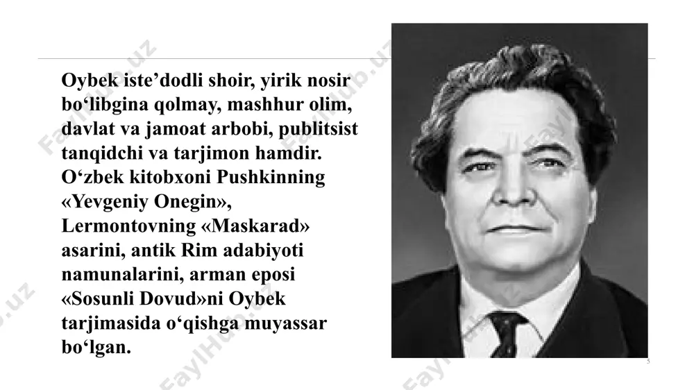 xx asr adabiyotida oybekning tutgan o'rni - Page 5