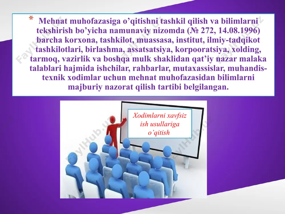 ishchi va hizmatchilarni xavfsiz ishlashga o’rgatish usullari - Page 5