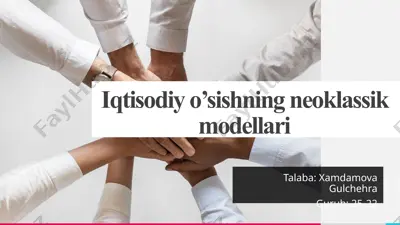 iqtisodiyo’sishning neoklassik modellari — PPTX