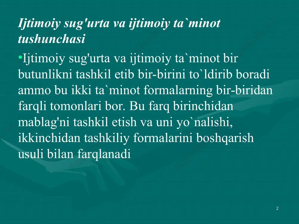 i vaqtincha bajara olmaydi. bu tez o`tib ketish xususiyatiga ega va vaqtinchalik mexnatga layoqatsizlik deyiladi. 2. doimiy yoki uzoq muddatli –bu qaytmas jarayon bo`lib, ko`pincha nogironlikka olib keladi. nogironlik tufayli insonlar uzoq muddat yoki bir umr mexnatga layoqatsiz bo`lib qolishi mumkin. * ish qobiliyatini yo`qotish darajaga qarab, qisman yoki to`liq mexnatga layoqatsizlik farqlanadi. to`liq mexnatga layoqatsizlikda inson xech qanday ishni bajara olmaydi va maxsus davolash tartibiga muhtoj bo`ladi. qisman mexnatga layoqatsizlikda esa boshqa ish sharoitida o`sha ishni bajara oladi yoki ish hajmi chegaralangan bo`ladi * kasallik varaqasi va ma`lumotnomalarni ahamiyatlari va ularni berish qoidalari kasallik varaqasi quyidagi ahamiyatga ega yuridik. moliyaviy. tibbiy-statistik * kasallik varaqasi va ma`lumotnoma davlat tilida to`ldiriladi. kasallik varaqalari yoki ma`lumotlari ma`muriy jixatdan qaysi tashkilotga bo`ysunishdan qat`iy nazar davlat davolash-profilaktika muassasalarining vrachlari xamda tibbiyot oliygohlari, vrachlar malakasini oshirish instituti, tibbiy ilmiy tekshirish institutlari vrachlari tomonidan ularga biriktirilgan davolash-profilaktika muassasalarida davolash ishlarini olib borayotgan vaqtida beriladi va uzaytiriladi. …