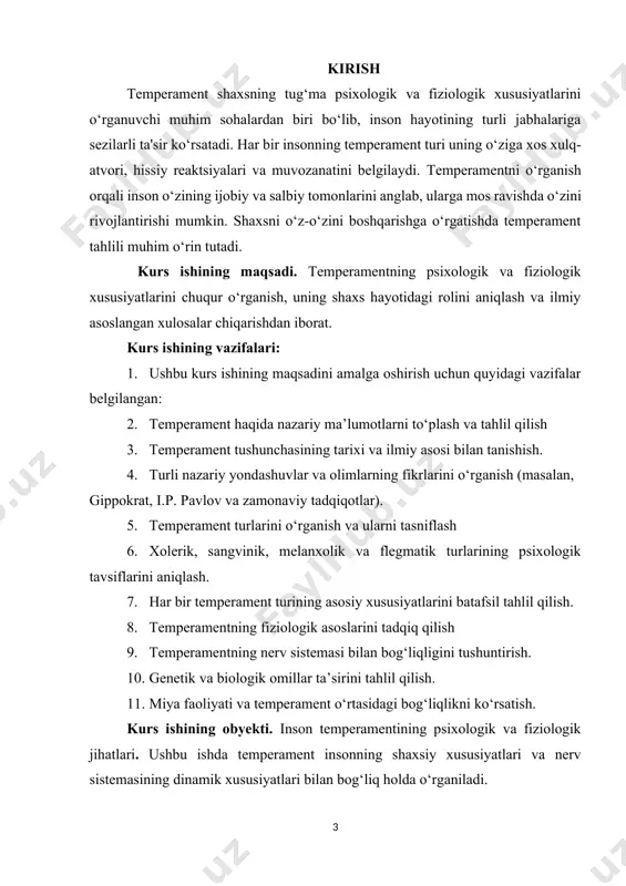 ilmli va ilmsiz, vijdonli va vijdonsiz kishilarni uchratish mumkin. temperament 4 tipga ajratib o‘rganiladi: sangvinik – quvnoq, chaqqon, tirishqoq va ta’sirchan odam. u tevarak-atrofga tez moslashadi, voqea-hodisalarga reaktsiyasi kuchli bo‘ladi. odatda, sangvinik gapdon odam, har qanday inson bilan muloqotga oson kirishib ketadi va suhbat paytida quvnoq mimikani ko‘p ishga soladi. o‘ziga yoqqan ishga osongina berilib ketsa-da, muntazam davom etuvchi ishlarda qovun tushirib qo‘yadi. sangvinikni kuldirish oson. sangvinik kuchli tipga kiradi. flegmatik – vazmin, bosiq, kamharakat va hissiyotini jilovlab tura oladigan odam. flegmatik odatda kamgap bo‘lib, har qanday ishni shoshmasdan boshlaydi, biroq oxiriga etkazib qo‘yadi, murakkab yoki janjalli vaziyatlarda ortiqcha hissiyotga berilmaydi. agar sangvinik tez yonib, tez so‘nadigan alangaga o‘xshasa, flegmatik sekin olov olib, uzoq yonadigan alangadir. tez javob berish zarur bo‘lgan vaziyatlarda flegmatik ko‘pincha vaqtni boy berib qo‘yadi. bunda sangvinik ustun keladi. qat’iylik, iroda va sabr-toqat talab qilinadigan ishlarda esa flegmatik ustun. flegmatikni kuldirish ham, jahlini chiqarish ham qiyin. flegmatik …