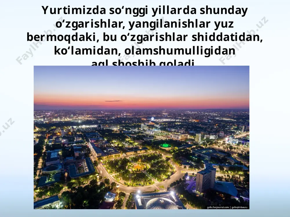 yatlarga egadir. bularning ichida eng muhimi va ustuvori mamlakatimiz hududida inson huquq va erkinliklarini ta’minlash, mamlakatimiz fuqarosini tom ma’nodagi erkin va mustaqil shaxsga aylantirishdir. o‘zbekiston respublikasi mustaqil davlat sifatida quyidagi huquqlarga ega: –– daxlsizlik, o‘z hududiga va chegarasiga egalik huquqi; –– shaxslarni fuqarolikka qabul qilish va fuqarolikdan mahrum etish huquqi; –– o‘z konstitusiyasi, kodekslari va qonunlarini qabul qilish huquqi; –– qonun chiqaruvchi, ijro etuvchi va sud hokimiyatlarining faoliyatini yo‘lga qo‘yish huquqi; –– o‘z qurolli kuchlarini tashkil qilish huquqi; –– xalqaro huquq subyekti sifatida xorijiy mamlakatlar bilan mustaqil ravishda aloqalar o‘rnatish huquqi; –– o‘z mulkiga egalik, budjet, soliq va moliya tizimlarini tashkil qilish huquqi; –– o‘z xazinasi va pul birligi – milliy valutasini joriy qilish huquqi; –– o‘z sud tizimini tashkil qilish va sud ishlarini mustaqil yuritish huquqi; –– o‘z gerbi, bayrog‘i, madhiyasi va poytaxtiga ega bo‘lish huquqi; –– davlat tiliga egalik huquqi; –– o‘z taraqqiyot yo‘lini, o‘z nomini, o‘z ma’muriy …