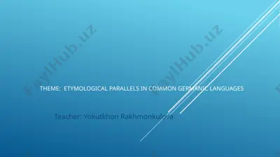 etymological parallels in common germanic languages — PPTX