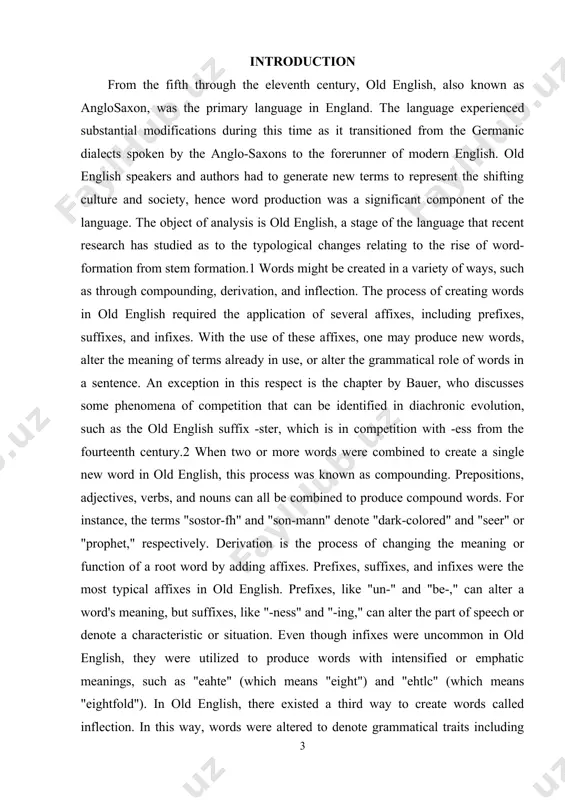 hanged the vowel in the present tense to form the past tense while weak verbs added a suffix to the present tense. for instance, the present tense of the strong verb "son" (meaning "to see") was "seoh," while the past tense was "sw." the addition of noun suffixes to existing words to generate new ones was a significant component of old english word creation. for instance, a noun indicating the characteristic of an adjective may be created by adding the suffix "-ness" to the adjective. bright was changed to "brightness," which is defined as "the quality of being bright." in summary, old english authors and speakers were able to express complex concepts and successfully communicate in a world that was changing quickly because to the flexible and creative way that words were formed. old english has continued to have an impact on many modern english vocabulary and grammar rules, demonstrating …