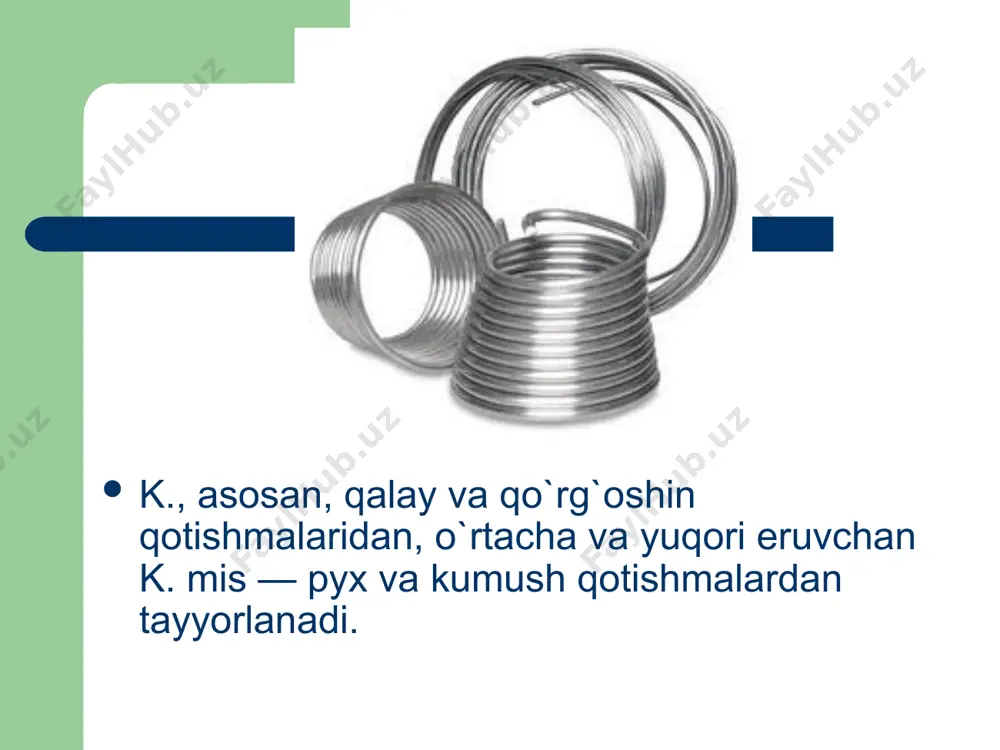 kavsharlar oson suyuqlanuvchi qotishma - Page 5
