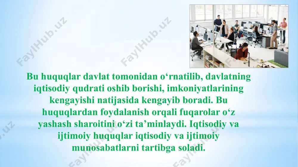 i kafolatlanadi. davlat jamiyatning madaniy, ilmiy va texnikaviy rivojlanishiga g‘amxo‘rlik qiladi. 19 e’tiboringiz uchun tashakkur image1.jpeg image2.jpeg image4.png image5.png image6.jpeg image10.jpeg image11.jpeg image12.jpeg image13.jpeg /docprops/thumbnail.jpeg
