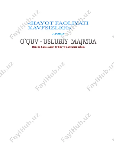 hаyot fаоliyati xаvfsizligi — DOCX