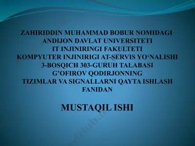 signallarni qayta ishlash — PPTX