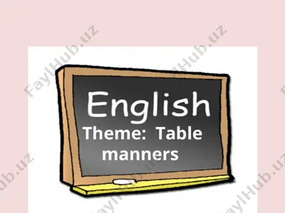 table manners — PPT