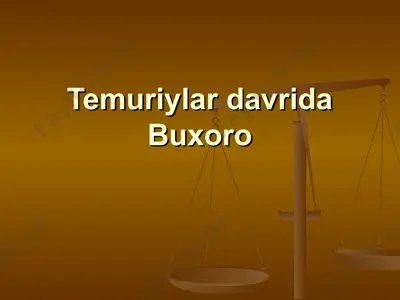 temuriylar davrida buxoro — PPT