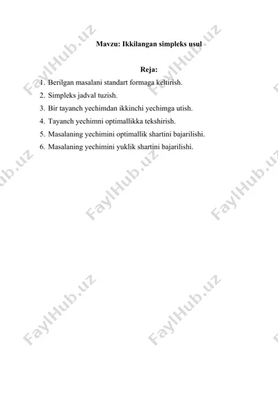 ikkilangan simpleks usul — DOCX