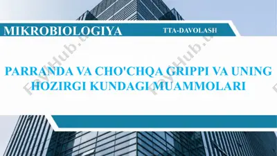 parranda va cho'chqa grippi va uning hozirgi kundagi muammolari — PPTX