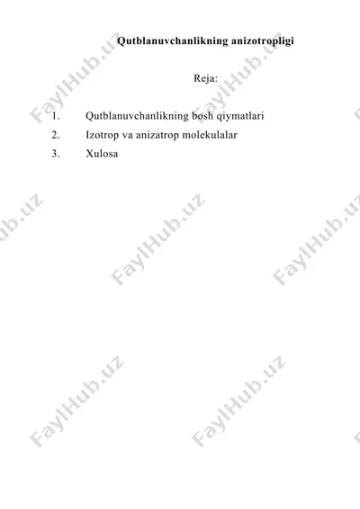 qutblanuvchanlikning anizotropligi — DOC