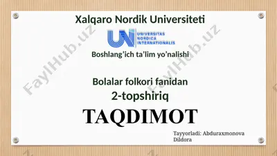 bolalar folklori fanidan — PPTX