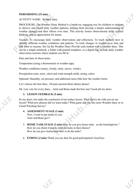 lesson plan: weather and seasons for 4th grade english language - Page 4